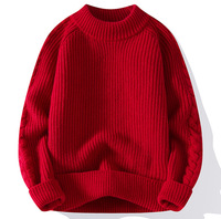 Pull tricoté épais pour homme, nouvelle collection printemps, col rond, anti-plis, style rétro ample et élégant, pour adolescents