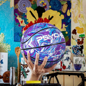 Psyché Logo personnalisable en plein air en caoutchouc <span class=keywords><strong>basket</strong></span>-ball vente chaude 4 5 6 tailles <span class=keywords><strong>fleur</strong></span> balle série - Product Image 2
