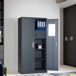 Moderner 2-türiger Kleiderschrank aus Stahl mit Spiegel, Maßgefertigtes Design für das Schlafzimmer, Metallschrank - Product Image 4