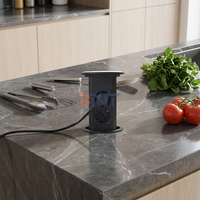 Prise de courant verticale pour table de bureau, 4 prises CA, double USB A+C, prise électrique escamotable pour îlot de cuisine, norme UE, directement de l'usine