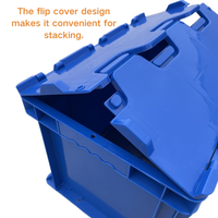 Caisse de stockage logistique empilable en plastique écologique à prix d'usine, caisse en plastique réutilisable à couvercle rabattable, couleur personnalisée, recyclable