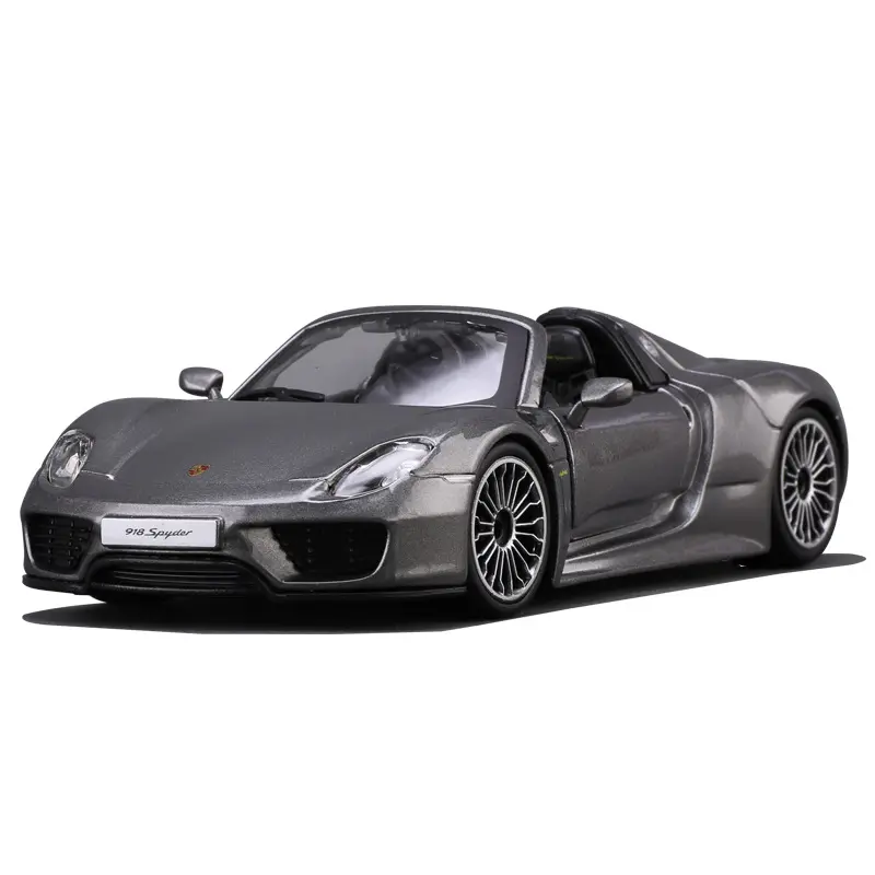 Bburago 1:24 Porsche 918 Spyderโลหะผสมรถสปอร์ตสถิตDie Castยานพาหนะของเล่นDiecast Voitureของขวัญของสะสมงานอดิเรก