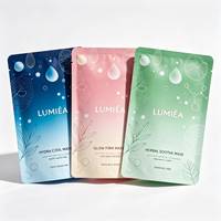 Masque facial en feuille imprimé sur mesure, recyclable, finition mate, écologique, emballage cosmétique pour soins de la peau, pochette laminée résistante à l'humidité