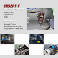 Torno CNC de bancada inclinada industrial CK52PT-Y de servicio ligero, potencia del husillo de 11 kW, torreta de fresado, contrapunto automático, alta rigidez