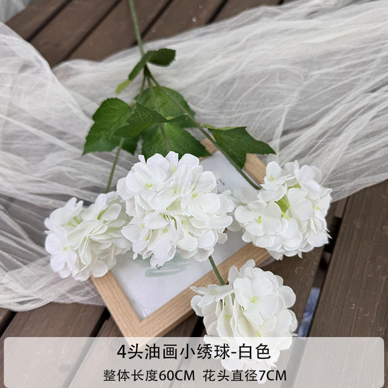 ไฮเดรนเยียขนาดเล็ก4ภาพสำหรับการวาดภาพสีน้ำมัน