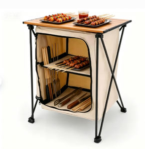 US Ready Stock <strong>Camping</strong> Kitchen <strong>Storage</strong> Cabinet, Foldable Multifunctional Aluminum <strong>Table</strong> with <strong>Storage</strong>, Outdoor <strong>Camping</strong> Organizer - Product Image 4
