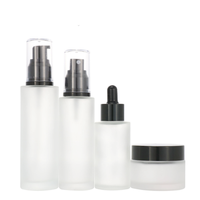 Meistverkaufte Luxuriöse Mattierte Klare Zylinder-Glasflasche 20ml-120ml für Kosmetik mit Lotion-Sprühpumpenverschluss 100 Stück