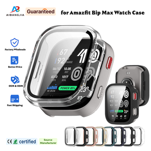 Fundas de vidrio templado para reloj Amazfit <span class=keywords><strong>Bip</strong></span> Max, accesorios para reloj inteligente, Protector de pantalla, parachoques protector completo - Product Image 1
