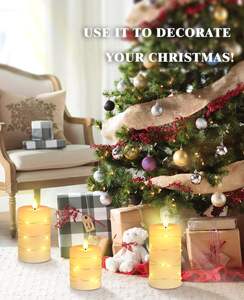 Juego de 3 Velas LED de Cera de Parafina Blanca, con Control Remoto, Regulables, para Decoración Diaria, Fiestas y Bodas - Product Image 3