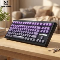 Teclado Mecánico ZORNHER ZH870 Morado Medianoche con Retroiluminación RGB, Tri-Modo, Bajo Ruido y Estructura Gasket
