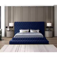 Meubles de chambre design moderne de luxe Docarelife rembourrés en velours tissu extra doux chambre en bois lit Queen Size King Size