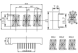בהירות גבוהה במיוחד 0.54 אינץ '<span class=keywords><strong>3</strong></span>-ספרות 14-קטע אדום הוביל צינור נומרית-תצוגה ישירה ברורה - Product Image 6