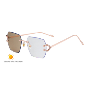 <span class=keywords><strong>Gafas</strong></span> <span class=keywords><strong>de</strong></span> <span class=keywords><strong>Sol</strong></span> <span class=keywords><strong>de</strong></span> Moda 2026, Diseño Moderno, Logotipo Personalizado, Sin Montura, Fotocromáticas, Anti Luz Azul, UV400, para Mujer - Product Image 5