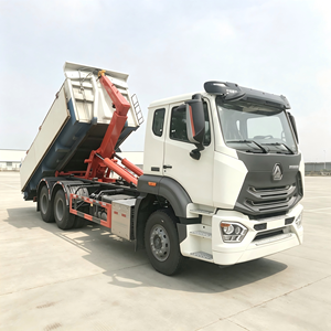 รถบรรทุกขยะ Sinotruk HOWO 6x4 แบบตะขอเกี่ยวพร้อมถังขยะแบบถอดได้สำหรับขาย - Product Image 5