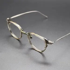 Custom Unisex Luxe Optische Bril Verstelbare Dunne Metalen Frame Bril Titanium Bril 2024