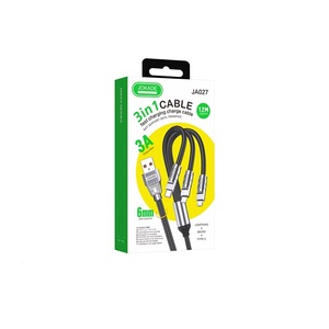 Jokade 3 In 1 <b>Charging</b> <b>Cable</b> Usb To Lightning <b>Type</b> <b>C</b> Micro Usb 1.2m 3a Black Fast Sync For Phones Tablets - Product Image 3