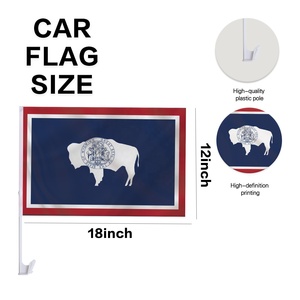 Bandera Personalizada para Ventana de Auto de Wyoming, 12x18 Pulgadas, Doble Cara, Poliéster, Bandera del Estado de la Igualdad con Clip y Asta para Deportes - Product Image 2