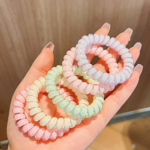 YT bonbons couleurs <span class=keywords><strong>plastique</strong></span> téléphone fil bandeau arc-en-ciel chouchous anneau de <span class=keywords><strong>cheveux</strong></span> <span class=keywords><strong>spirale</strong></span> <span class=keywords><strong>cheveux</strong></span> cravates pour filles femmes - Product Image 2