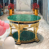 Autres meubles en pierre naturelle Table console en malachite verte Tables d'appoint avec décoration en laiton