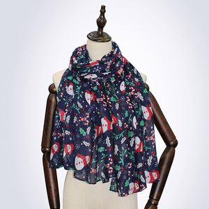 Bufanda Navideña con Estampado de Copos de Nieve y Bastones, Bufanda con Patrones Navideños, Chal para Mujer, Hilo, Regalo, Disfraz, Accesorio Decorativo - Product Image 4