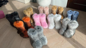 Viviblook Z0129BT01 Calzado de Lujo para Mujer, Botas de Piel con Forro de Peluche, Botas de Nieve Cálidas y Esponjosas, Estilo Y2K - Product Image 2