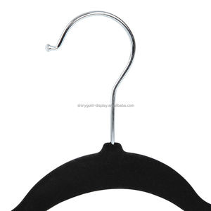 Gantungan Velvet Premium 50 pak, gantungan baju plastik hemat tempat, kait emas mawar hitam, pekerjaan berat tidak licin - Product Image 5