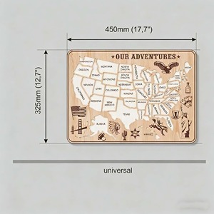 MCX Mappa del Mondo in Legno Personalizzata con Incisione Laser 3D, Puzzle della Mappa Americana, Decorazione Ornamentale, Giocattoli Educativi per Bambini, Artigianato - Product Image 2