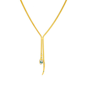 Snake Head Tail Bone Chain Gold Plated Zinc Alloy Necklace Women's Fashion Jewelry Gift N3081 - Product Image 5