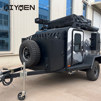 Mini caravane tout-terrain hybride, camping-car, remorque de camping, véhicule tout-terrain, capacité de couchage pour 2 personnes, système de suspension indépendant