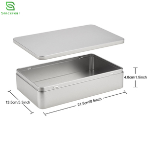 <span class=keywords><strong>Caja</strong></span> Metálica <span class=keywords><strong>Rectangular</strong></span> Plateada A5 Reciclable de Grado Alimenticio <span class=keywords><strong>para</strong></span> Galletas, Embalaje de Regalos - Product Image 4