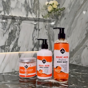 Votre Logo <span class=keywords><strong>Meilleur</strong></span> et Vente Chaude <span class=keywords><strong>Gommage</strong></span> Corps Naturel et Bio KOJIC, Nettoyant Corps et Lait Corporel Soin Éclaircissant Peau au KOJIC ACIDE, Kit Complet - Product Image 5