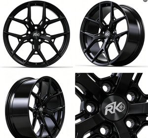 Jantes en alliage Flow Formed noir brillant à rayons fendus de 18, 19, 20, 21, 22, 23, 24 pouces pour M4, M5, S4, S5, S7, RS5, <span class=keywords><strong>RS7</strong></span>, AMG (pièces de rechange) - Product Image 4