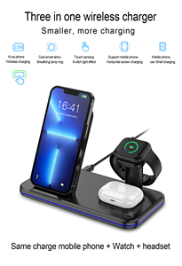 Cargador inalámbrico rápido 3 en 1 para/iWatch/<span class=keywords><strong>Airpods</strong></span> 15W 10W 7,5 W 5W soporte de cargador inalámbrico dual <span class=keywords><strong>carga</strong></span> inalámbrica rápida - Product Image 4