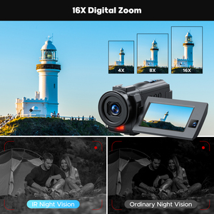 5K 비디오 카메라 캠코더, 56MP 동영상 녹화 카메라 YouTube WiFi 야간 투시경, 3 인치 회전식 터치스크린 팟캐스트 카메라 레코더 - Product Image 3