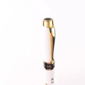 Wholesale White Engraved Logo Fountain <b>Pen</b> Unique Gift Ideas Metal Custom Innovative Signature With Gold Clip - Product Image 2