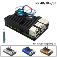 Yeni ahududu Pi 4 model B geliştirme kurulu kiti 5V3A adaptörü alüminyum alaşım durumda