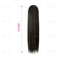 Fujia Extension de queue de cheval à cordon en fibre haute température, longue, épaisse et droite, colorée dégradée, pour femmes, à perte de cheveux minimale