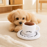 Jouet interactif pour chien en forme de tasse à café, peluche douce, sonore (BB), à mâcher, pour petits chiens et chiots