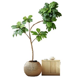 <span class=keywords><strong>OH</strong></span> ARTS Arbre à pain artificiel réaliste de haute qualité Feuille de violon Fig Plante en pot résistante aux UV Intérieur Extérieur - Product Image 1