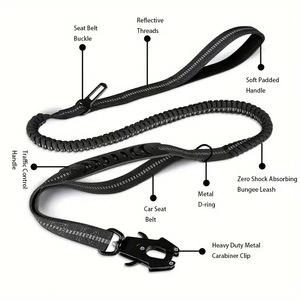 Maßgefertigte Luxus-Nylon-Hundeleine für Große Hunde, Verstellbare Reflektierende Taktische Trainingsleine mit Fahrzeuggurt - Product Image 6