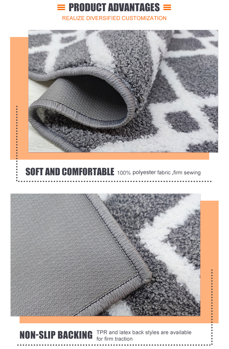 TPR Anti Slip Backing customized Bathroom Mat door mat for home absorbent mat(图2)