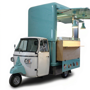 รถพ่วงขายอาหารกาแฟ Piaggio Ape โครงเหล็ก อุปกรณ์การเกษตรเคลื่อนที่ พื้นผิวชุบสังกะสี ลูกปืนล้อหน้า รับประกัน 3 ปี - Product Image 1