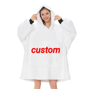 Cheap Price Soft Sherpa Wearable Blanket Hoodie Custom Blanket Sweatshirt Blanket Hoodie