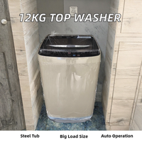 Lave-linge séchant électrique portable automatique à chargement par le haut, grande capacité 12 kg, pour usage hôtelier, nouveau design