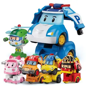 Vente en gros de petites voitures-jouets Robocar créatives pour enfants, machine, chariot polyédrique de dessins animés, petits jouets coaxiaux pour bébés