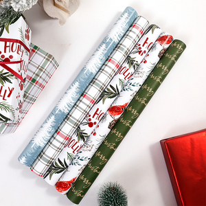 Wholesale Disposable 80g Christmas <b>White</b> Coated Silicone <b>Paper</b> 43*300cm Gift Luxury Custom Packaging <b>Wrapping</b> <b>Paper</b> Roll - Product Image 1
