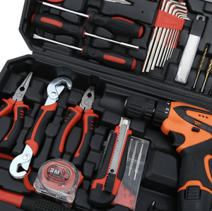 125 Uds., venta al por mayor, juego de herramientas de mano inalámbricas con batería de iones de litio, juego completo de herramientas, Caja Profesional con Taladro Inalámbrico - Product Image 5