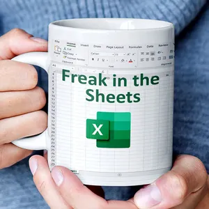 Custom kreativitas hadiah kantor Pria Wanita Cup akuntan lucu cangkir kopi putih Freak dalam lembar Excel Mug Spreadsheet