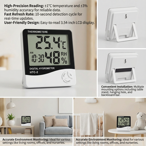 LONN Digitaler Lager-Inkubator Thermo-Hygrometer HTC-2 für den Heimgebrauch mit Doppeltemperatur-Externer-Sonde, Max-Min-Speicher, Wasserdicht - Product Image 5