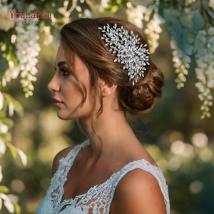 YouLaPan HP966 Peigne à cheveux élégant en strass, style européen et américain, décoration de cheveux scintillante pour <span class=keywords><strong>mariée</strong></span>, banquet et fête - Product Image 5